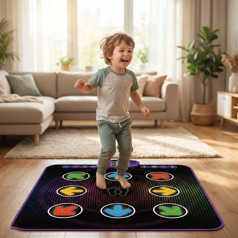 Bluetooth Dance Mat with Light Up Electronic Music Game Pad for Kids