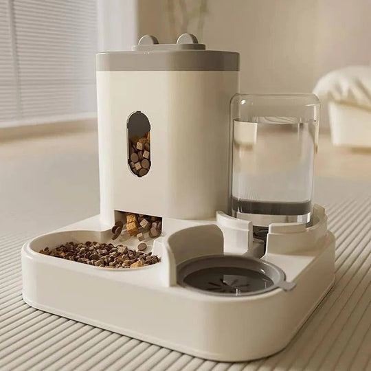 Pet Feeder and Water Dispenser with Gravity Feed for Cats and Dogs