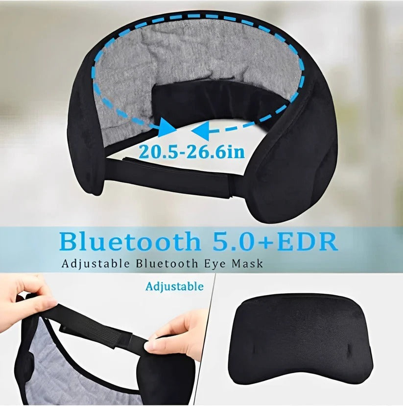 Bluetooth Sleep Mask Headphones with Adjustable Fit and Built-In Speakers