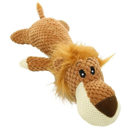 Plush Dog Toy with Built-In Squeaker for Indoor Play and Fetch