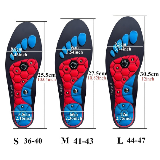 Magnetic Comfort Insoles with Cushioning and Arch Support