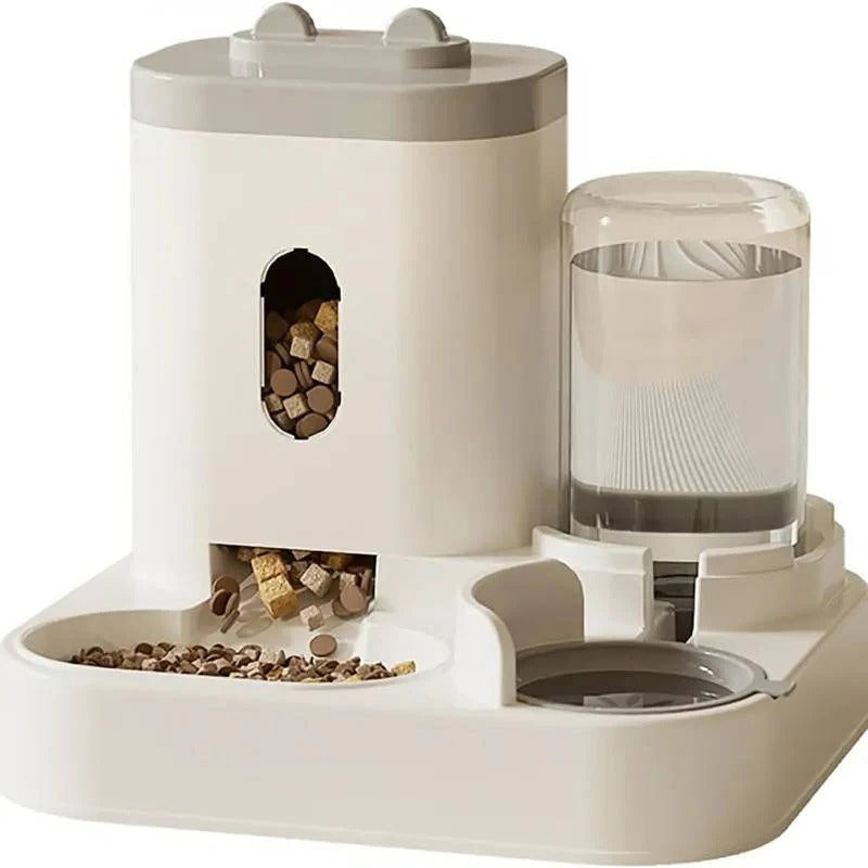 Pet Feeder and Water Dispenser with Gravity Feed for Cats and Dogs