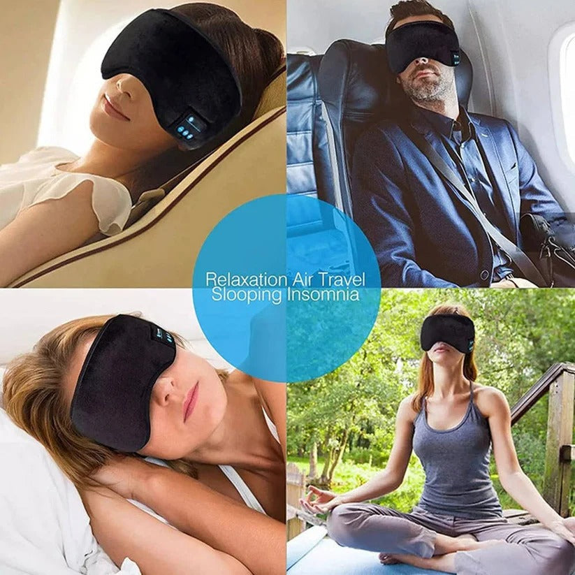 Bluetooth Sleep Mask Headphones with Adjustable Fit and Built-In Speakers