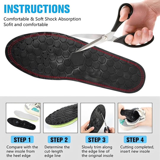 Magnetic Comfort Insoles with Cushioning and Arch Support