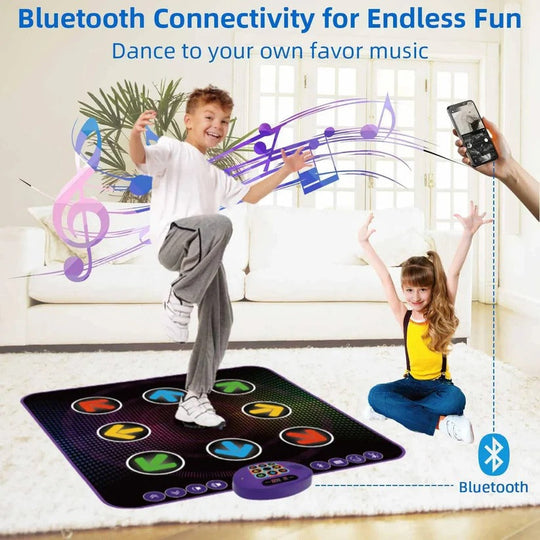 Bluetooth Dance Mat with Light Up Electronic Music Game Pad for Kids