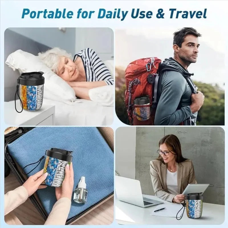 Weekly Pill Case with 4 Sections, Wide Opening Compartments and Carrying Strap for Travel