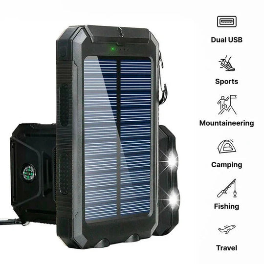 Solar Power Bank Charger with Waterproof Design