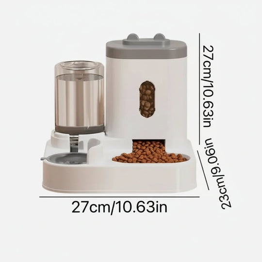 Pet Feeder and Water Dispenser with Gravity Feed for Cats and Dogs