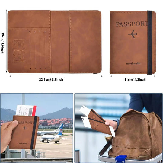 Unisex Slim Travel Passport Wallet with Card Slots