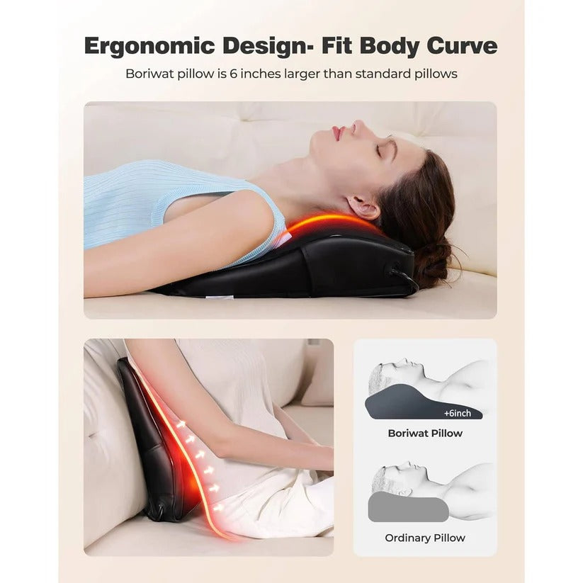 Heated Kneading Massage Pillow for Neck and Back with 3 Modes