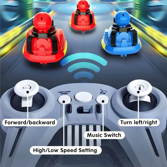 Remote Control Bumper Car Set with Eject Feature, 2 Pack for Kids
