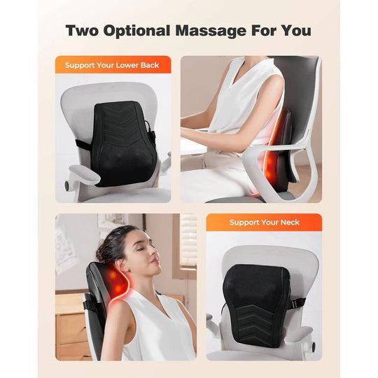 Heated Kneading Massage Pillow for Neck and Back with 3 Modes