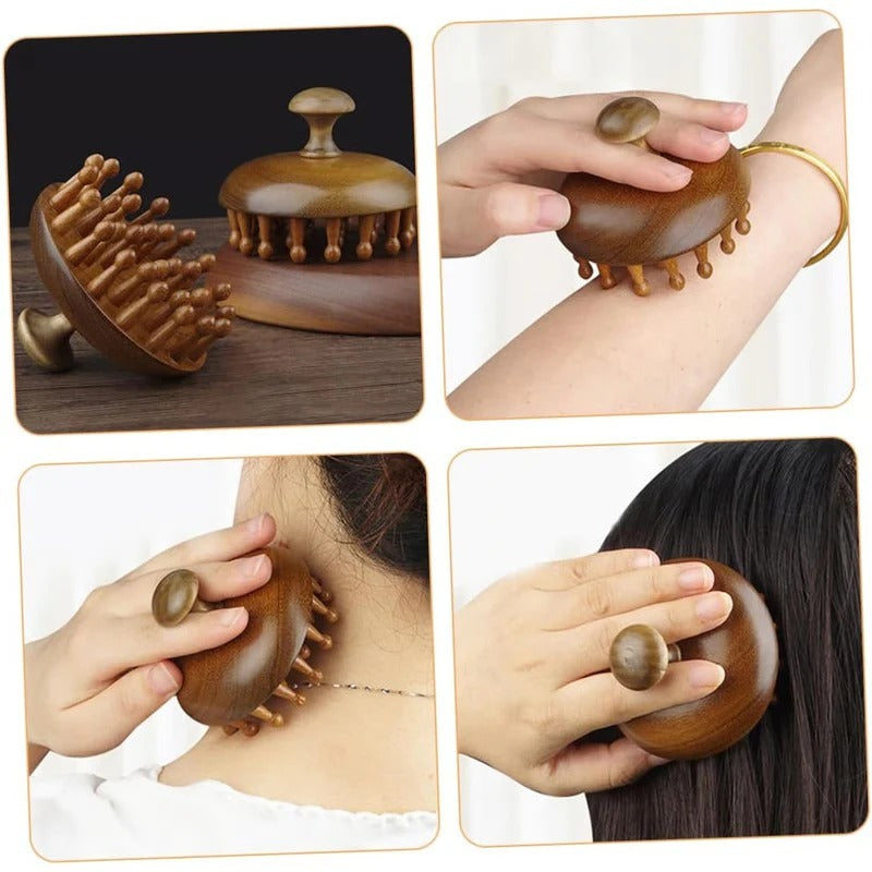 Sandalwood Wide Tooth Comb with Rounded Tips for Hair Detangling Care