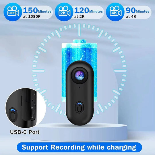 Magnetic 4K Action Camera for Cycling with 120 Degree Wide Lens