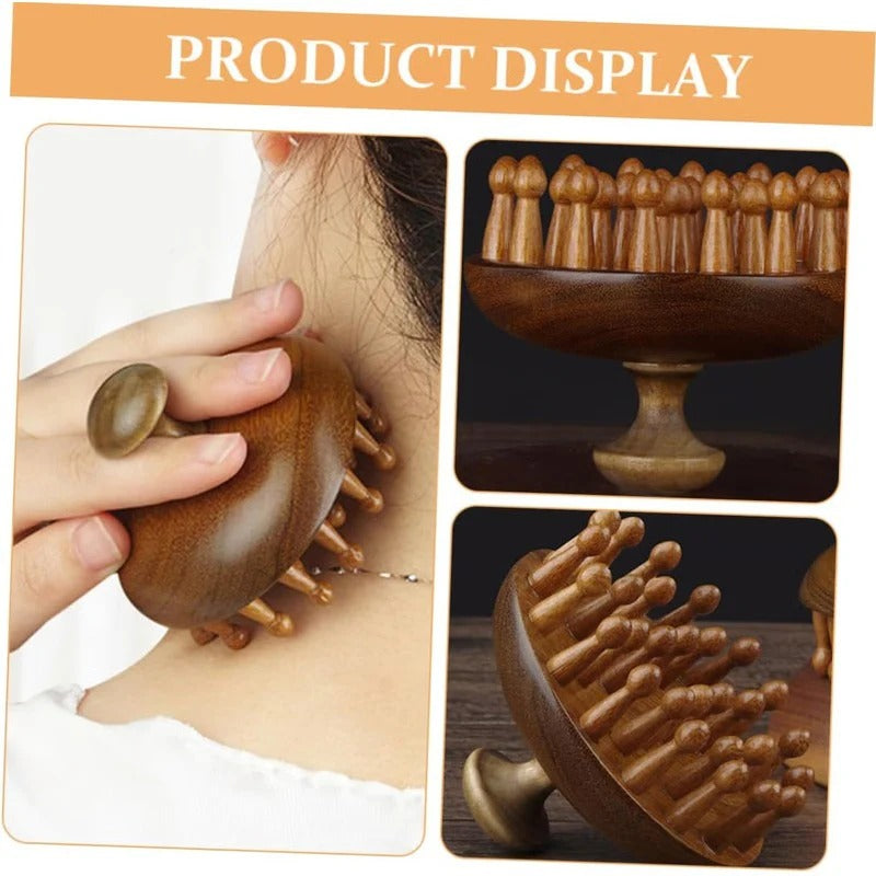 Sandalwood Wide Tooth Comb with Rounded Tips for Hair Detangling Care