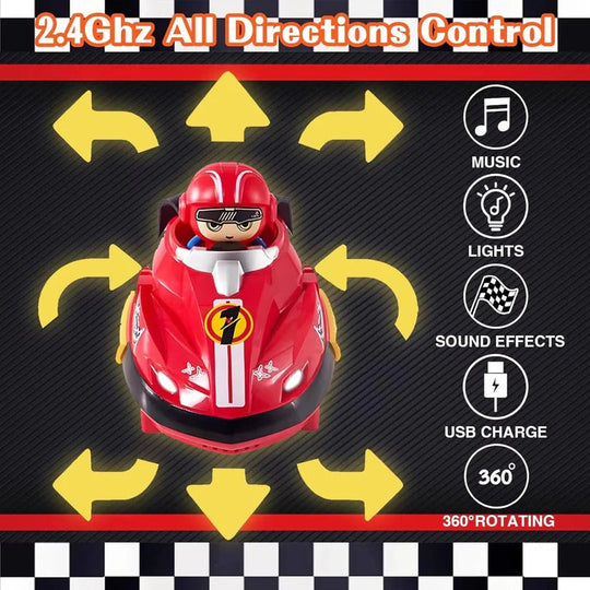Remote Control Bumper Car Set with Eject Feature, 2 Pack for Kids