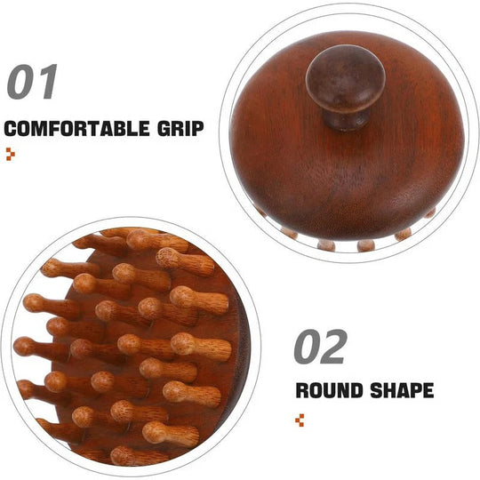 Sandalwood Wide Tooth Comb with Rounded Tips for Hair Detangling Care