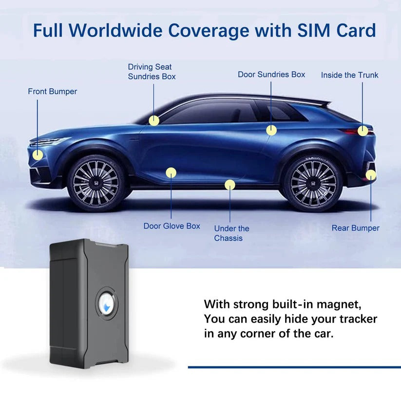Wireless GPS Vehicle Tracker with IoT SIM, Geo Fence and Alerts