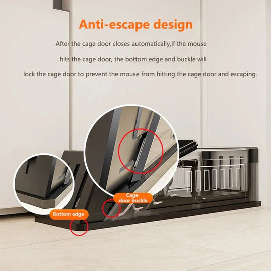 Reusable Automatic Mouse Catch Trap with Transparent Housing