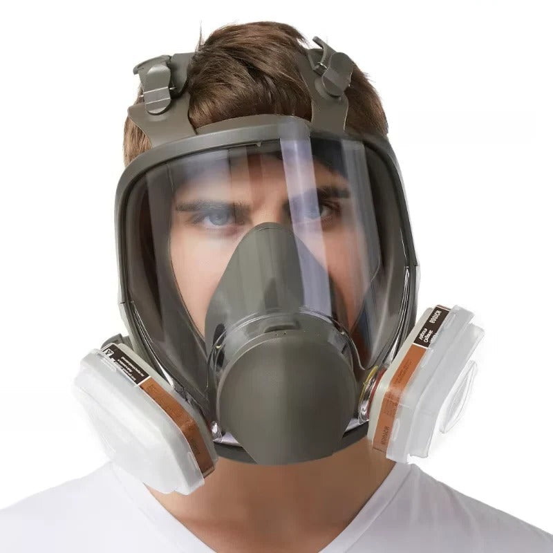 Full Face Respirator Mask with Anti-Fog Lens and Silicone Seal