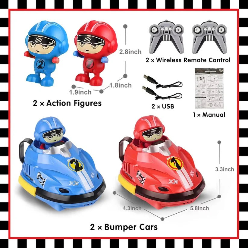 Remote Control Bumper Car Set with Eject Feature, 2 Pack for Kids