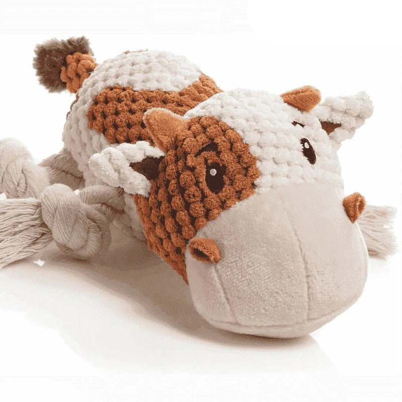 Squeaky Plush Dog Toy with Crinkle and Chew Features