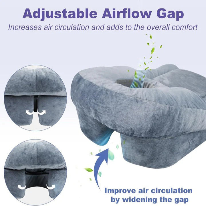 Face Down Recovery Pillow with Face Cavity Opening