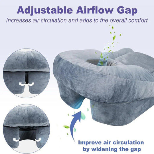 Face Down Recovery Pillow with Face Cavity Opening