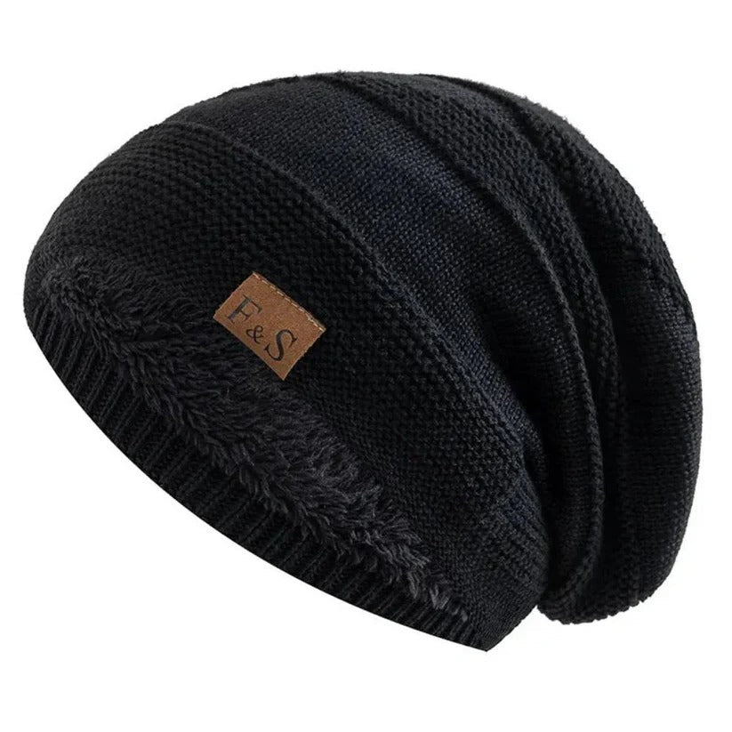 Acrylic Knit Slouch Beanie for Men, Warm Winter Cold Weather Hat