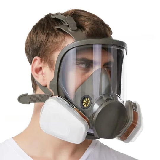 Full Face Respirator Mask with Anti-Fog Lens and Silicone Seal
