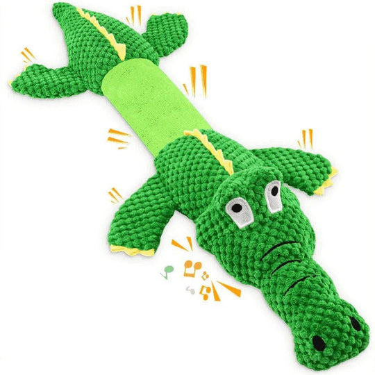 Squeaky Plush Dog Toy with Crinkle and Chew Features
