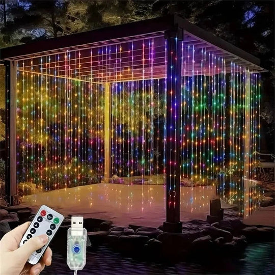 USB Powered LED Curtain String Lights for Indoor or Outdoor Use