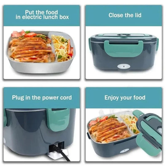 Plug-In Electric Heated Lunch Box with Insulated Container for Car, Office, and Travel Meals