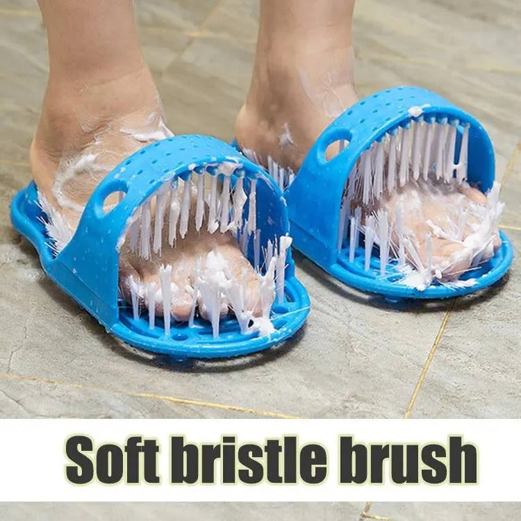 Foot Scrubber for Shower with Contoured Bristles and Grip Base