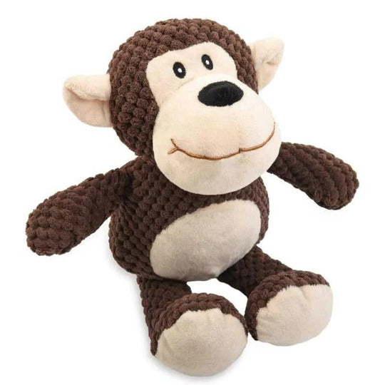 Squeaky Plush Dog Toy with Crinkle and Chew Features