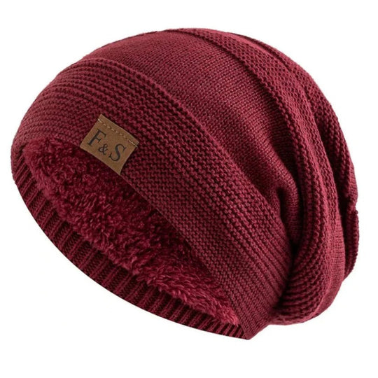 Acrylic Knit Slouch Beanie for Men, Warm Winter Cold Weather Hat