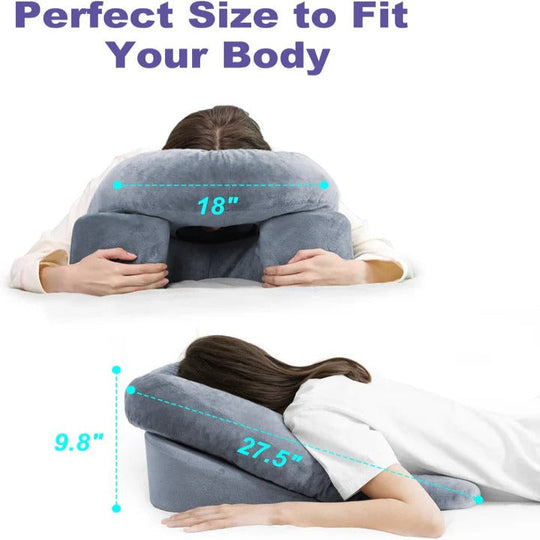 Face Down Recovery Pillow with Face Cavity Opening