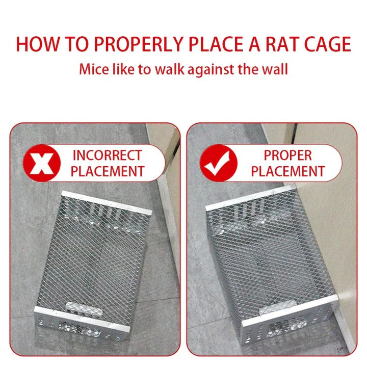Reusable Sliding Door Rodent Cage with One Way Entry Design