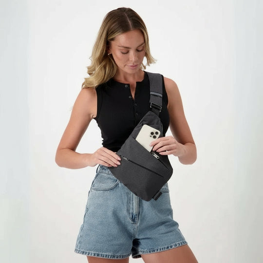 Unisex Crossbody Bag with Hidden Zipper and Secure Design