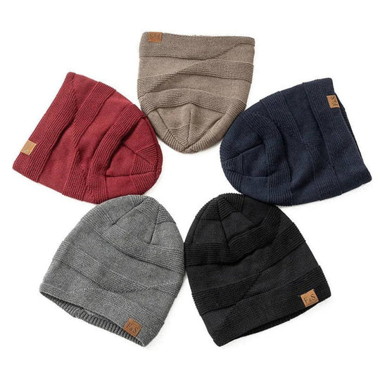 Acrylic Knit Slouch Beanie for Men, Warm Winter Cold Weather Hat