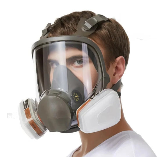 Full Face Respirator Mask with Anti-Fog Lens and Silicone Seal