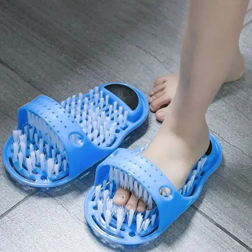 Foot Scrubber for Shower with Contoured Bristles and Grip Base