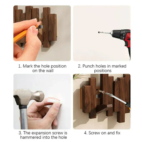 Elegant Wall Coat Rack in Piano Wood – Practical Solution for Organizing Your Entryway