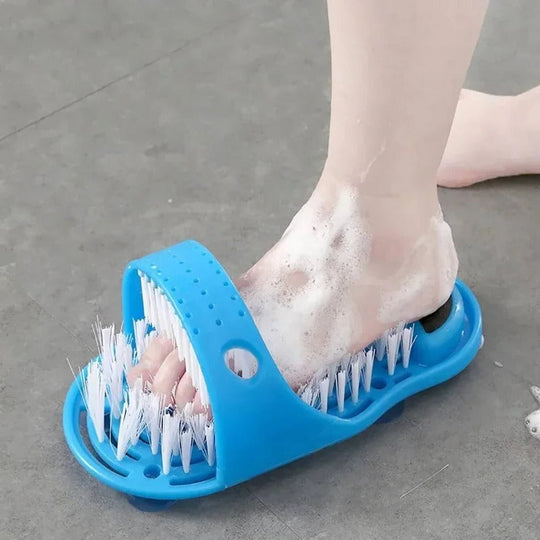 Foot Scrubber for Shower with Contoured Bristles and Grip Base