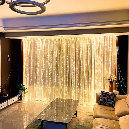 USB Powered LED Curtain String Lights for Indoor or Outdoor Use