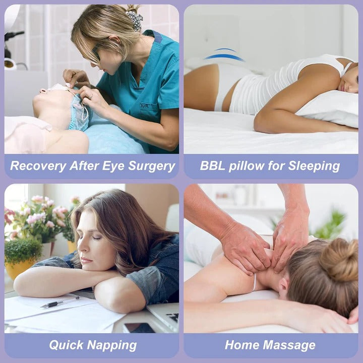 Face Down Recovery Pillow with Face Cavity Opening