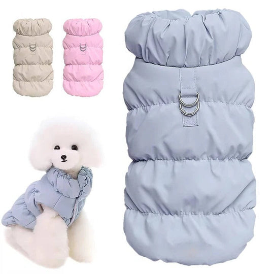 Winter Jacket with Integrated Leash Ring for Dog and Cat