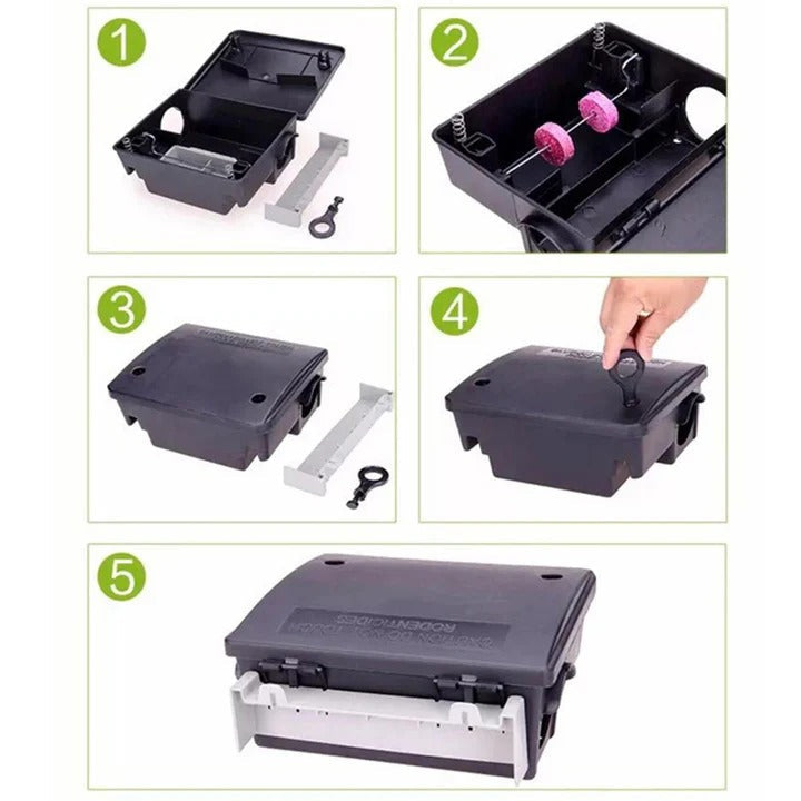Reusable Rodent Catch Station with Removable Bait Tray