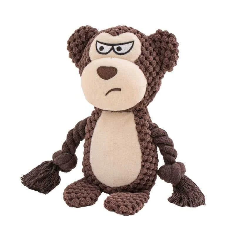 Squeaky Plush Dog Toy with Crinkle and Chew Features