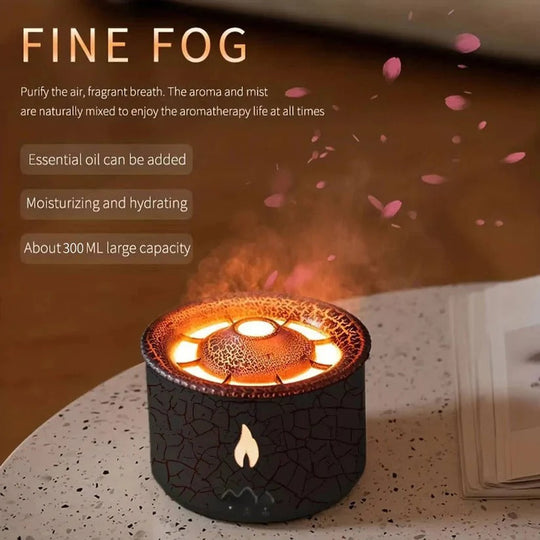 Volcano Shaped Essential Oil Diffuser with Night Light and Remote Control